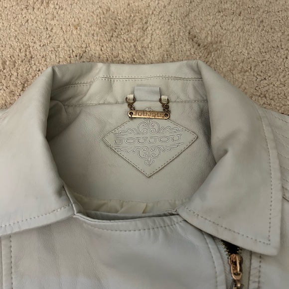 Jou Jou Women's Light Gray Leather Jacket - Picture 2 of 8